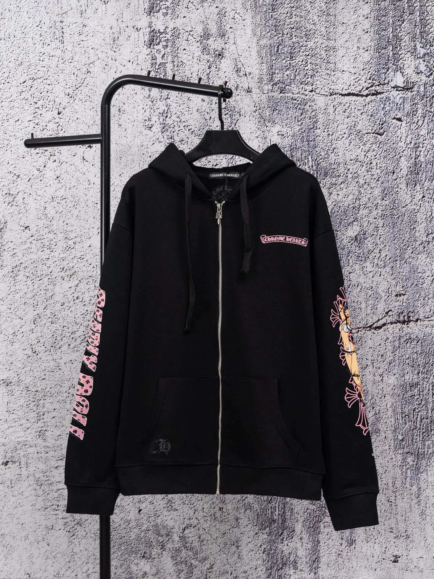 Chrome hearts Deadly Doll ， ， ， ， ， 。 ， ， 。 ， ， Retro 。 ， 。 ， Premium Quality， ， Chrome Hearts ， Quality 。 ：Black Size：S—XL